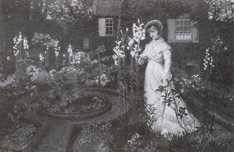 Atkinson Grimshaw The Rector-s Garden Queen of the Lilies